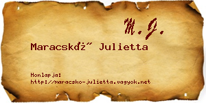 Maracskó Julietta névjegykártya